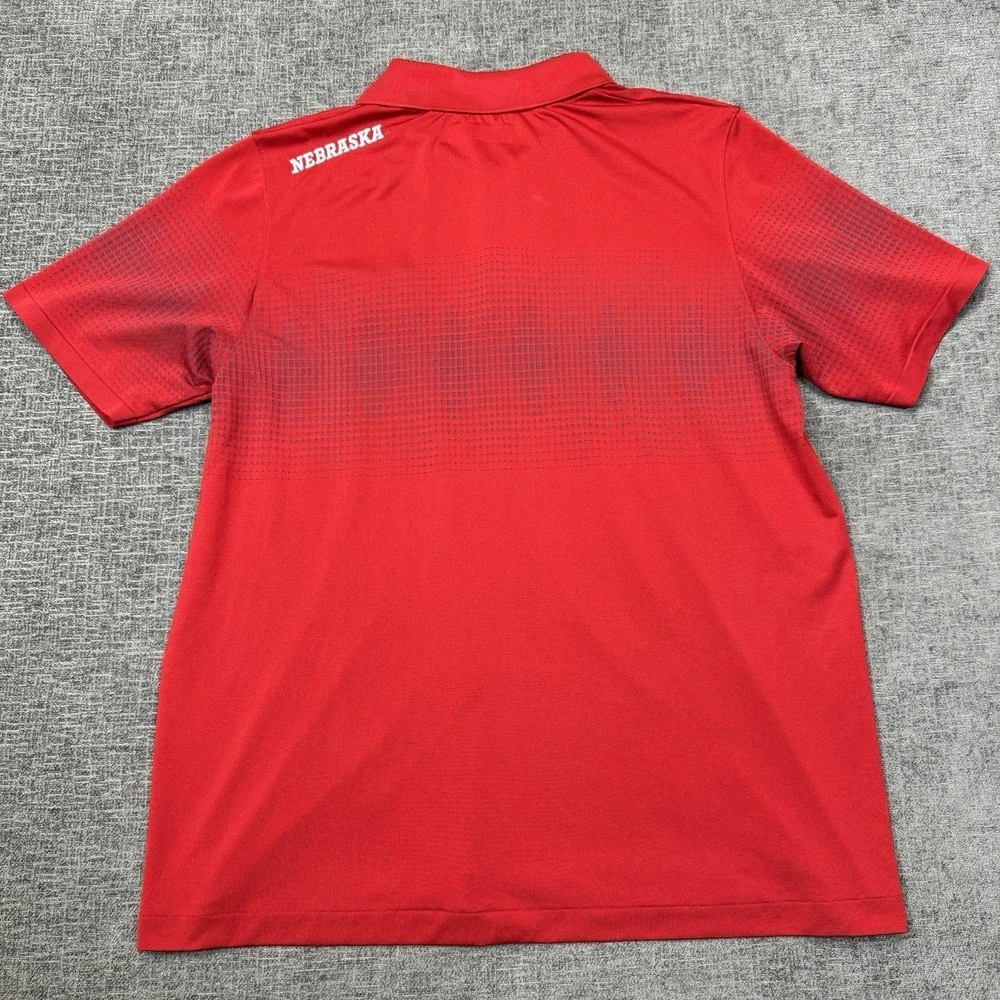 Adidas Nebraska Cornhuskers Polo Shirt Mens XL Red Climalite Performance